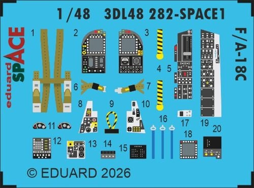 Eduard 3DL48282 McDonnell Douglas F/A-18 C Hornet - Space Set Eduard / Kinetic Kits 1/48