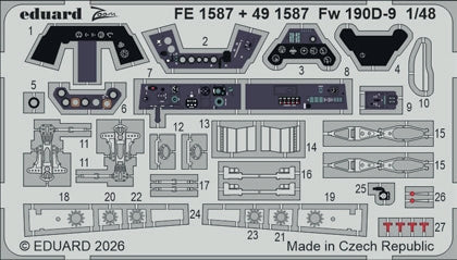 Eduard 491587 Focke Wulf Fw-190 D-9 - PE Parts MiniArt Kits 1/48