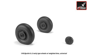 Armory Models AW48034 Iljushin IL-2 Bark early type wheels w/ weighted tires 1/48 – image 3