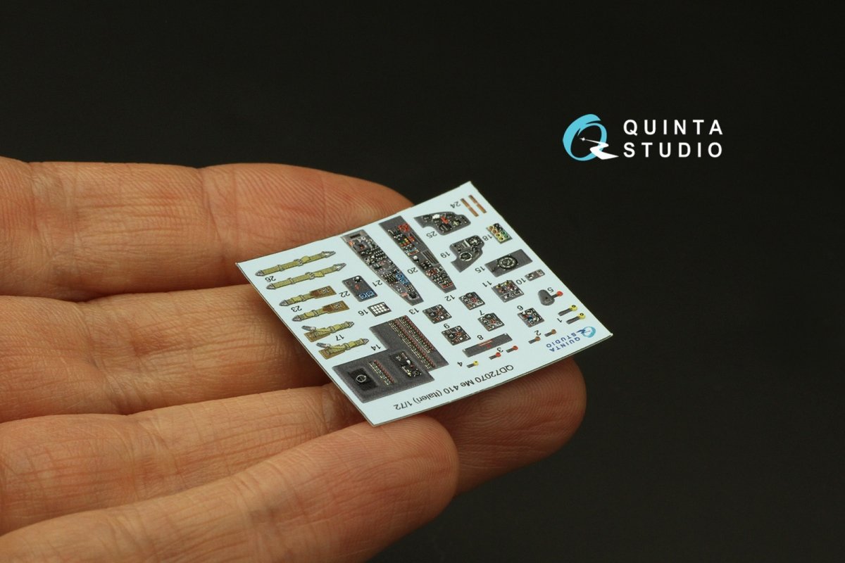 Quinta Studio QD72070 Me 410 3D-Printed &amp;amp; coloured Interior on decal paper (Italeri) 1/72 – zdjęcie 8