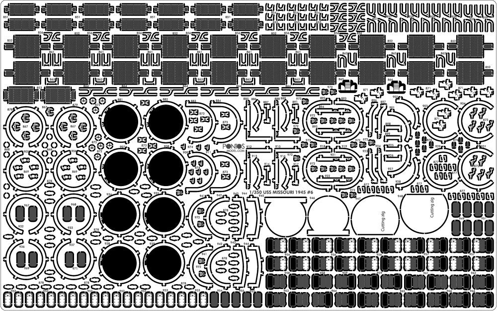 Pontos 37026FN USS BB-63 Missouri 1945 Advanced Detail Up Set (Teak tone stained wooden deck) 1/350 – image 22