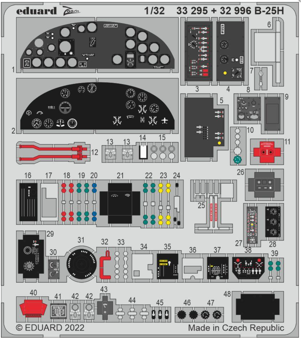 Eduard 32996 B-25H interior HKM 1/32