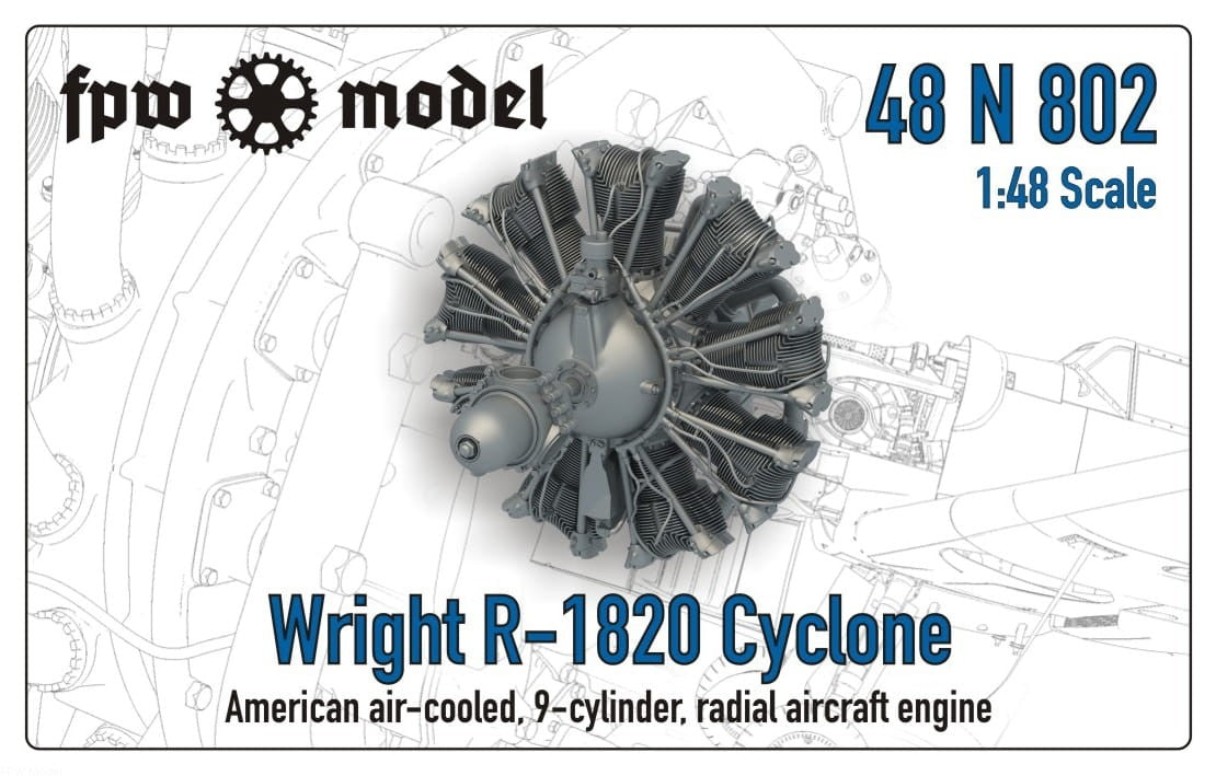 FPW Model 48N802 Wright R-1820 Cyclone (Full) 1/48