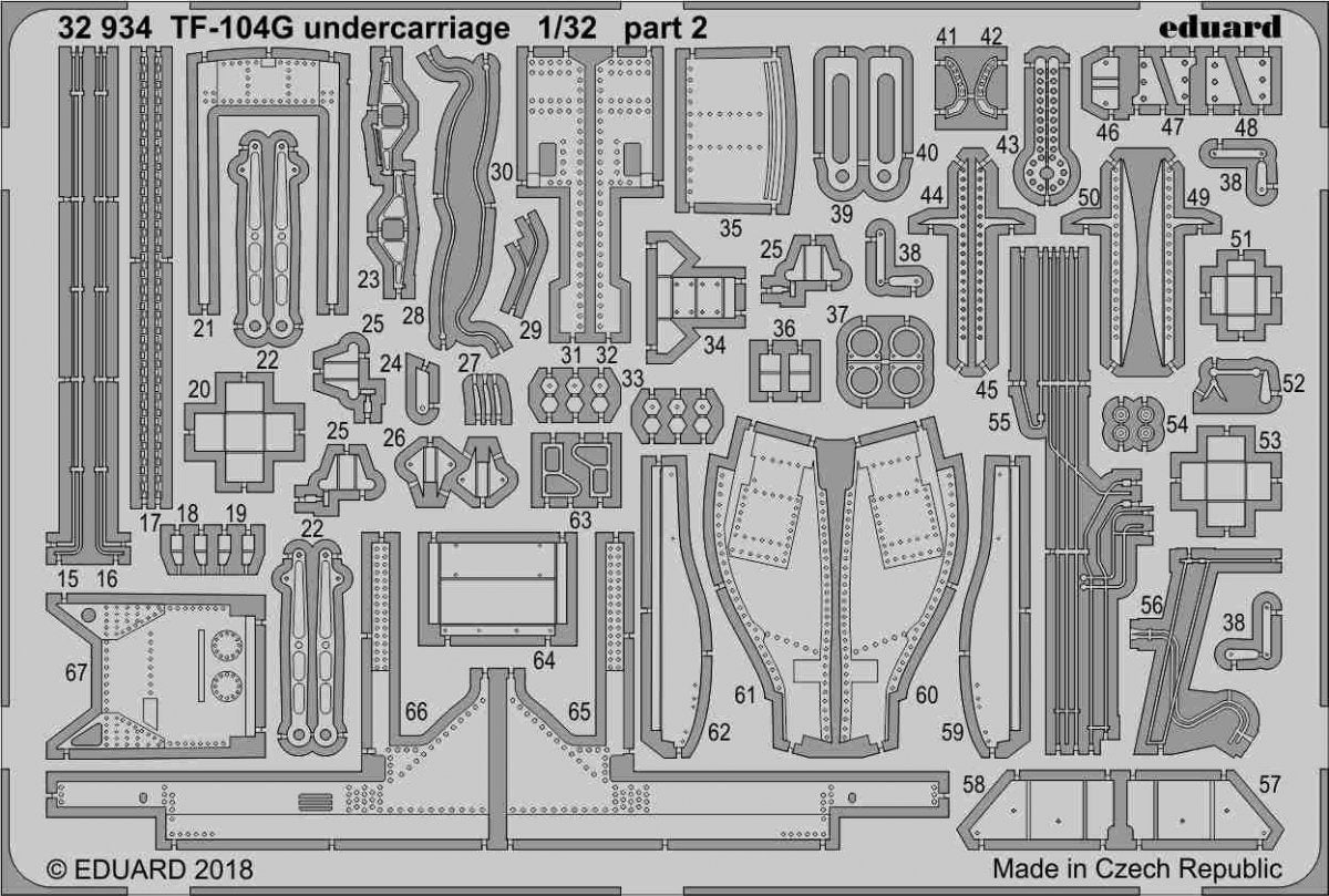 Eduard 32934 TF-104G undercarriage ITALERI 1/32 – zdjęcie 2