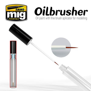 AMMO of Mig Jimenez 3512 Oilbrusher DARK BROWN - farba olejna z pędzelkiem – zdjęcie 2