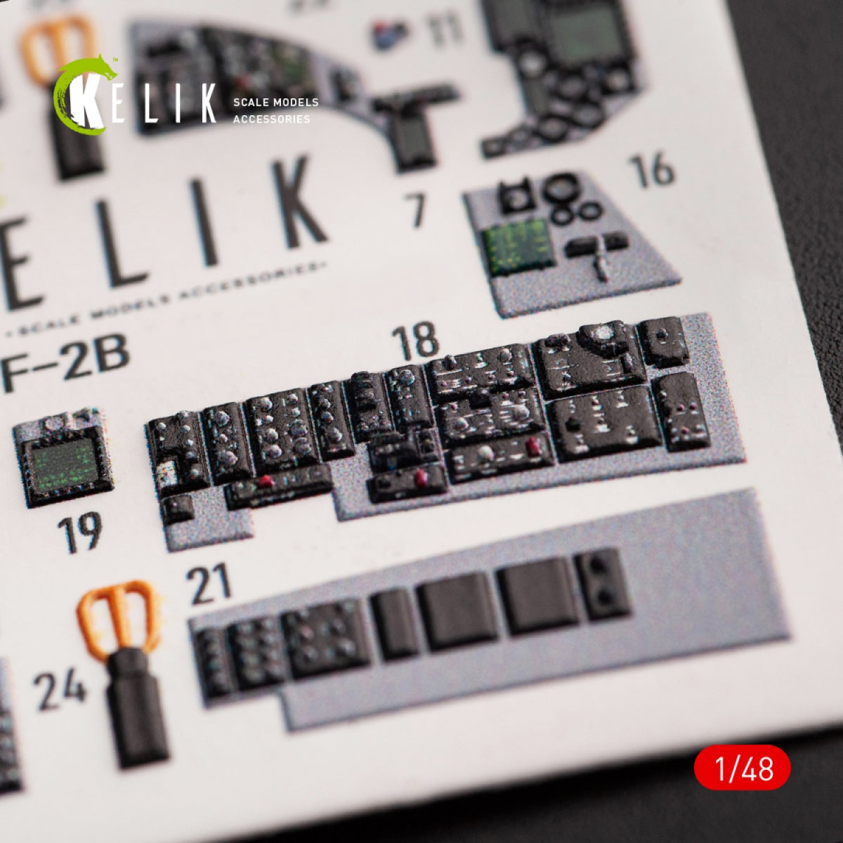 Kelik K48054 JASDF F-2B interior 3D decals for Hasegawa kit 1/48