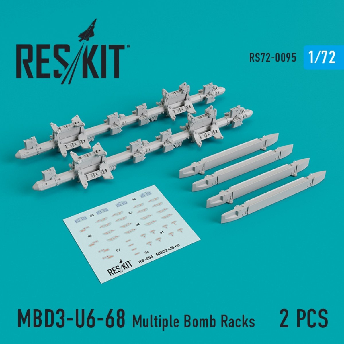 RESKIT RS72-0095 MBD3-U6-68 MULTIPLE BOMB RACKS (2 PCS) 1/72 – zdjęcie 2