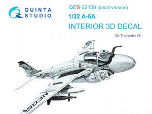 Quinta Studio QDS-32108 A-6A Intruder 3D-Printed &amp;amp; coloured Interior on decal paper (Trumpeter) (Small version) 1/32