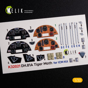 KELIK K32021 DH.81A Tiger Moth - Interior 3D Decal for ICM kit 1/32 – zdjęcie 3