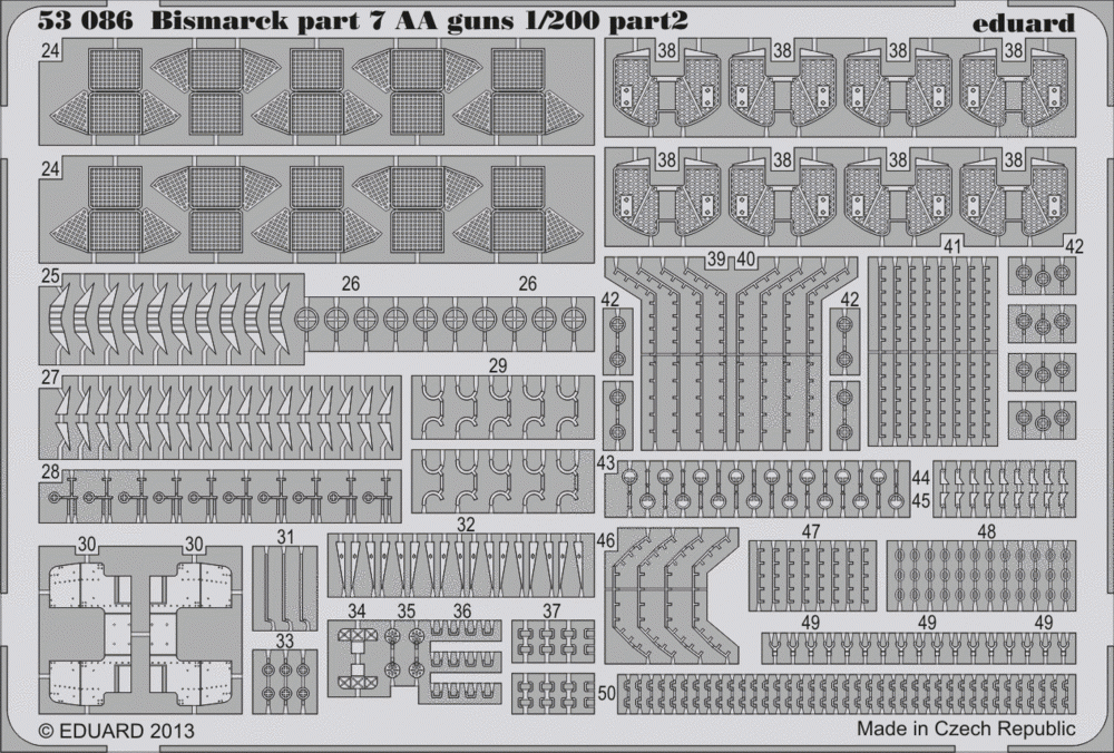 Eduard 53086 Bismarck part 7 - AA guns 1/200 TRUMPETER – image 2