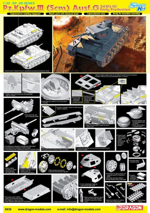 Dragon 6639 Pz.Kpfw.III (5cm) Ausf.G, Sd.Kfz.141, Early Production 1/35 – zdjęcie 4