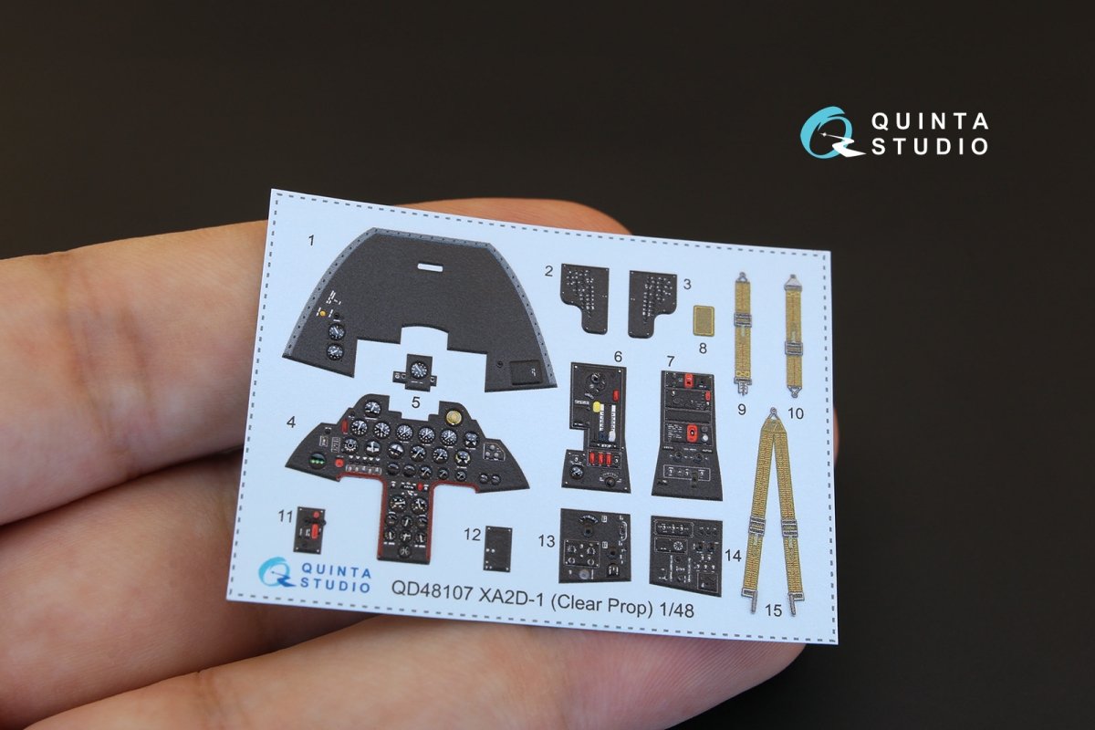 Quinta Studio QD48107 XA2D-1 3D-Printed &amp;amp; coloured Interior on decal paper (for Clear Prop kit) 1/48 – zdjęcie 2
