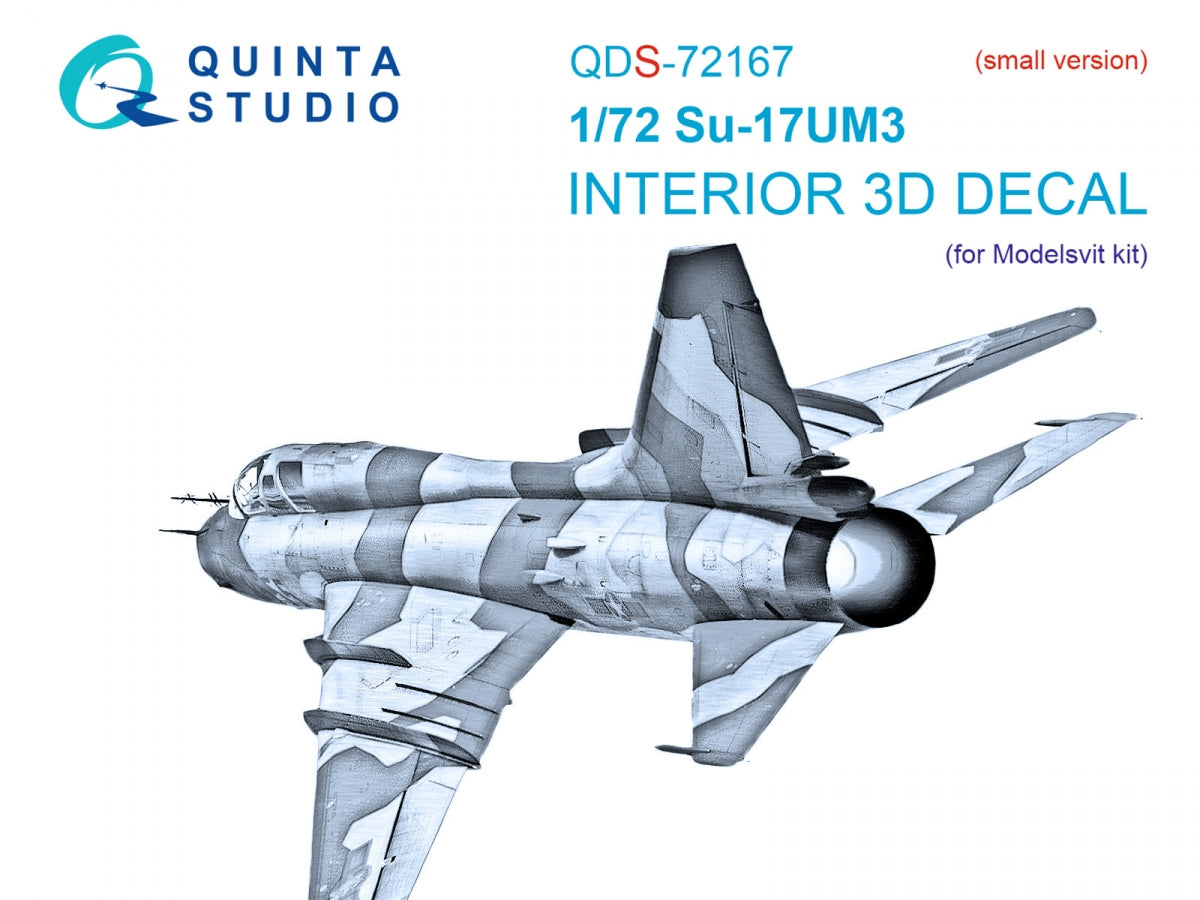 Quinta Studio QDS-72167 Su-17UM3 3D-Printed & coloured Interior on decal paper (Modelsvit) (small version) 1/72