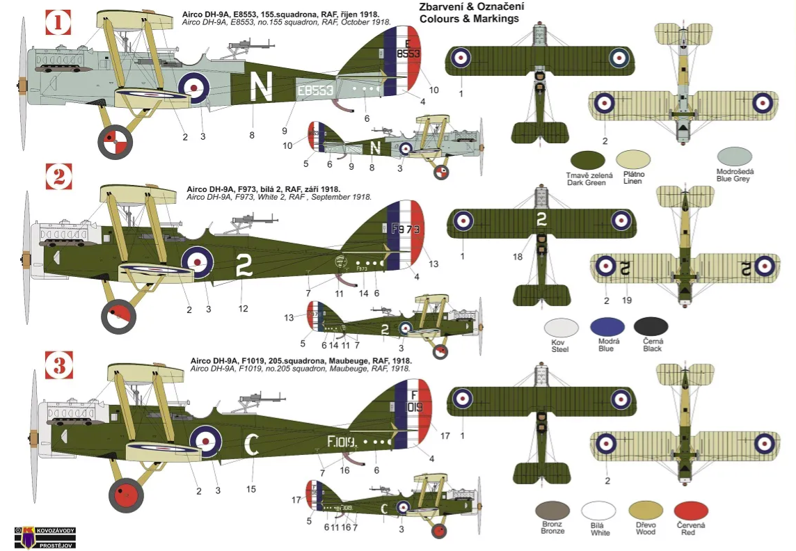Kovozavody Prostejov KPM0310 Airco DH-9A „At war“ 1/72 – zdjęcie 2