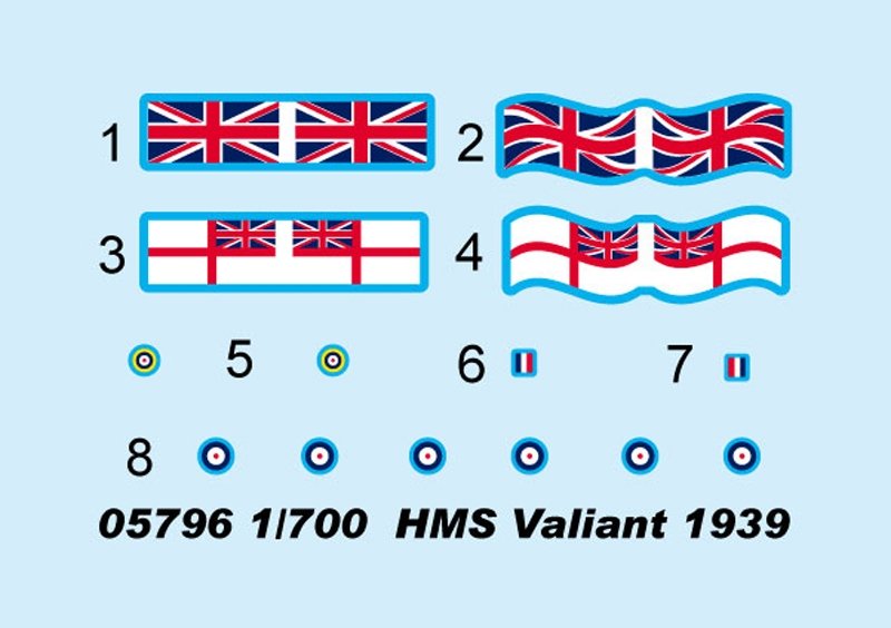 Trumpeter 05796 HMS Valiant (1939 version) 1/700 – zdjęcie 8