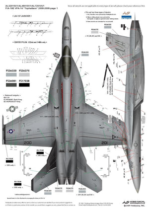 HobbyDecal AL48010V1 F/A-18E Tophatters 2008-2009 1/48 – Bild 2