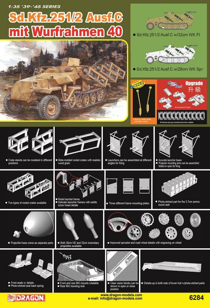 Dragon 6284 251/2 Ausf C mit Wurfrahmen 40 1/35