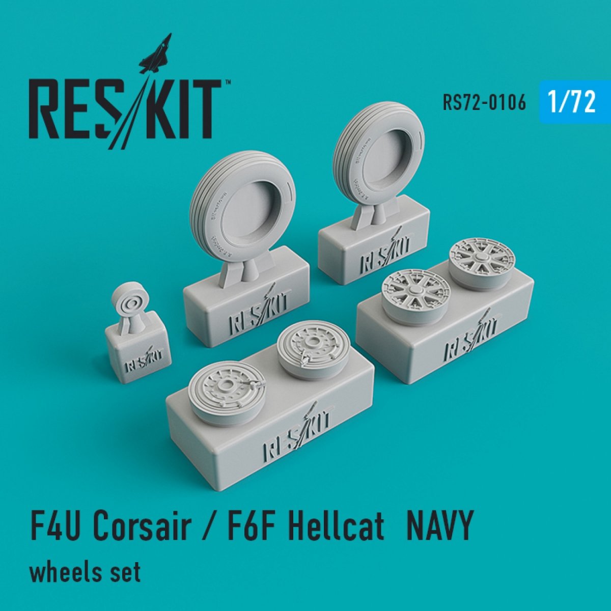 RESKIT RS72-0106 F4U "CORSAIR"/F6F "HELLCAT" NAVY WHEELS SET 1/72