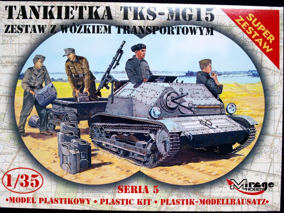 Mirage Hobby 355015 Tankietka TKS-MG15 zestaw z wózkiem zaopatrzeniowym 1/35