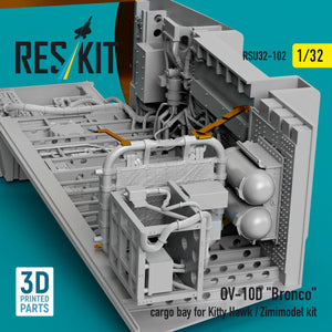 RESKIT RSU32-0102 OV-10D &amp;quot;Bronco&amp;quot; cargo bay for Kitty Hawk/Zimimodel kit (3D Printed) 1/32 – zdjęcie 3