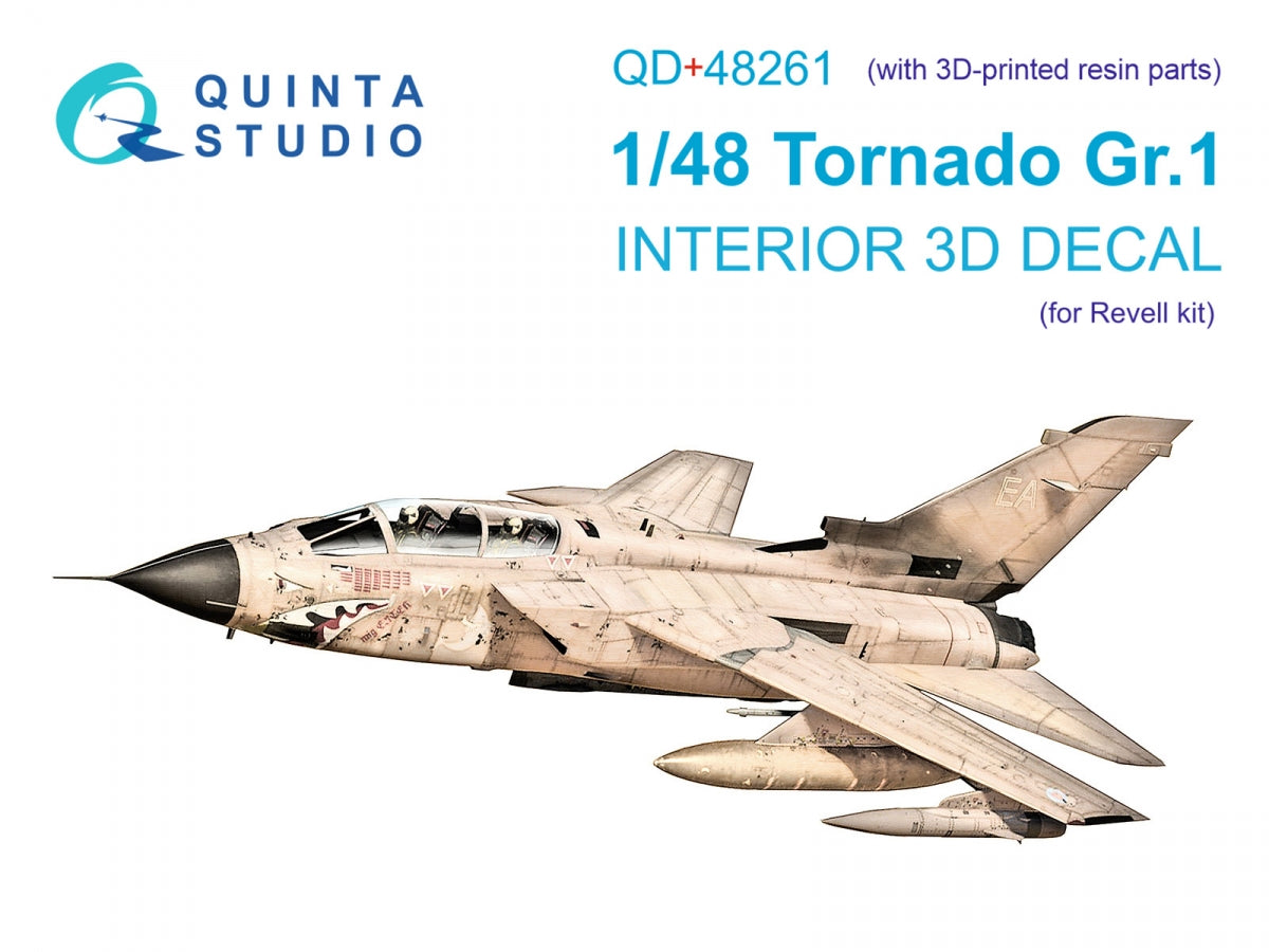 Quinta Studio QD+48261 Tornado GR.1 3D-Printed & coloured Interior on decal paper (Revell) (with 3D-printed resin parts) 1/48