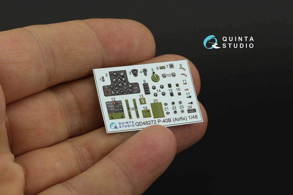 Quinta Studio QD48272 P-40B 3D-Printed &amp;amp; colored Interior on decal paper (Airfix) 1/48 – image 2