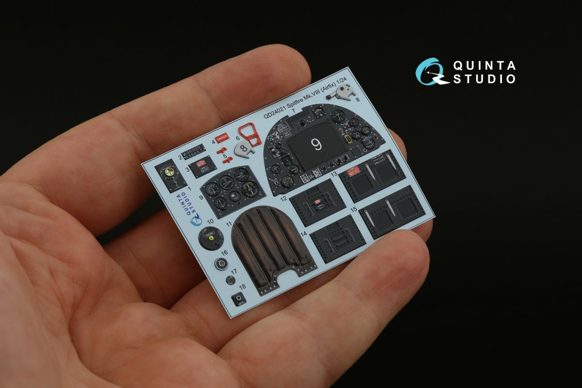 Quinta Studio QD24021 Spitfire Mk.VIII 3D-Printed &amp;amp; coloured Interior on decal paper (Airfix) 1/24 – zdjęcie 5