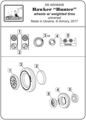 Armory Models AW48406 Hawker Hunter wheels w/ weighted tires 1/48 – image 7