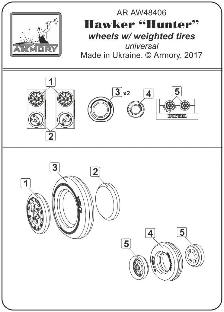Armory Models AW48406 Hawker Hunter wheels w/ weighted tires 1/48 – image 7