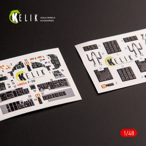 Kelik K48054 JASDF F-2B interior 3D decals for Hasegawa kit 1/48