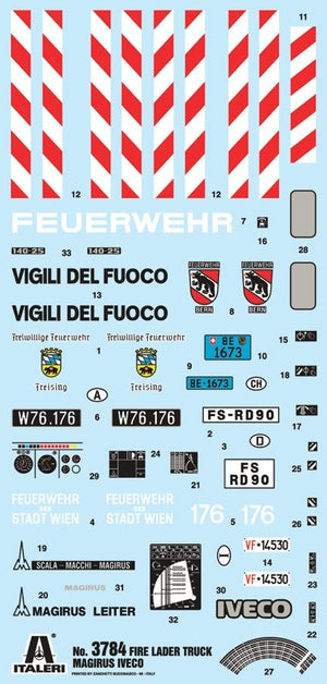 Italeri 3784 IVECO MAGIRUS DLK 26-12 Fire Ladder Truck 1/24 – immagine 3