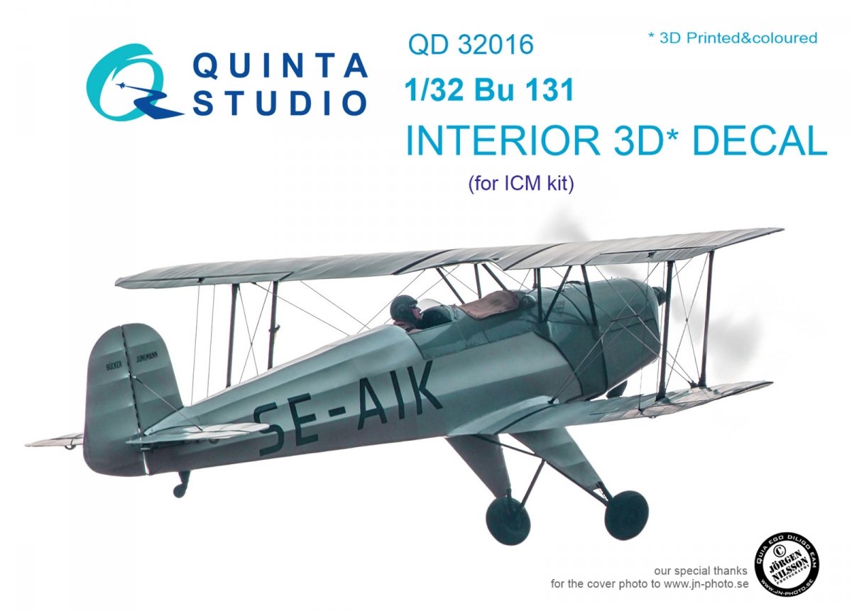 Quinta Studio QD32016 Bu 131 3D-Printed &amp;amp; colored Interior on decal paper (for ICM kit) 1/32