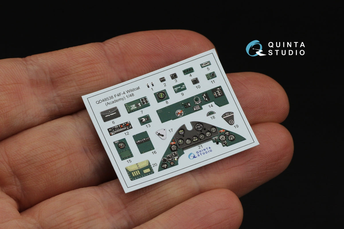 Quinta Studio QD48538 F4F-4 Wildcat 3D-Printed &amp;amp; colored Interior on decal paper (Academy) 1/48 – image 4