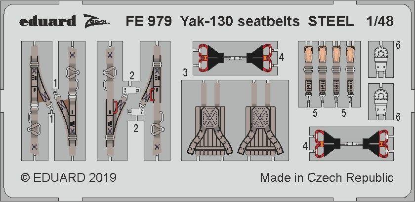Ceintures de sécurité Eduard FE979 Yak-130 ACIER 1/48 ZVEZDA
