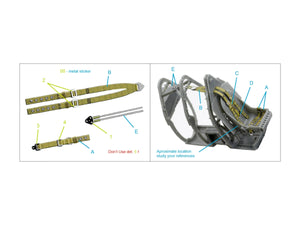 Quinta Studio QR+32045 British Fighter Seatbelts, pre-war/early WWII (with metal buckles) (All kits) 1/32 – zdjęcie 2