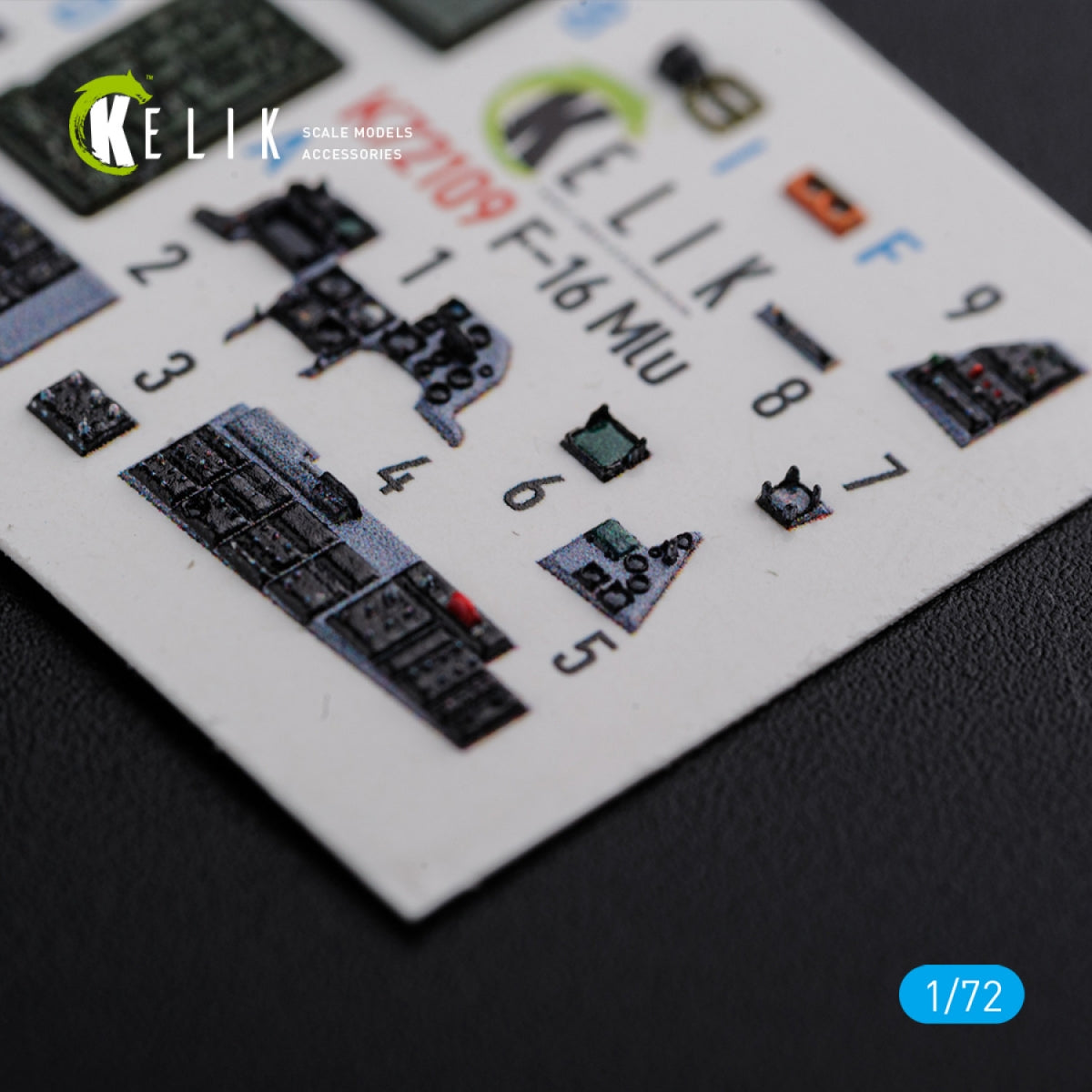 KELIK K72109 F-16 MLU interior 3D decals for Revell kit 1/72 – image 3