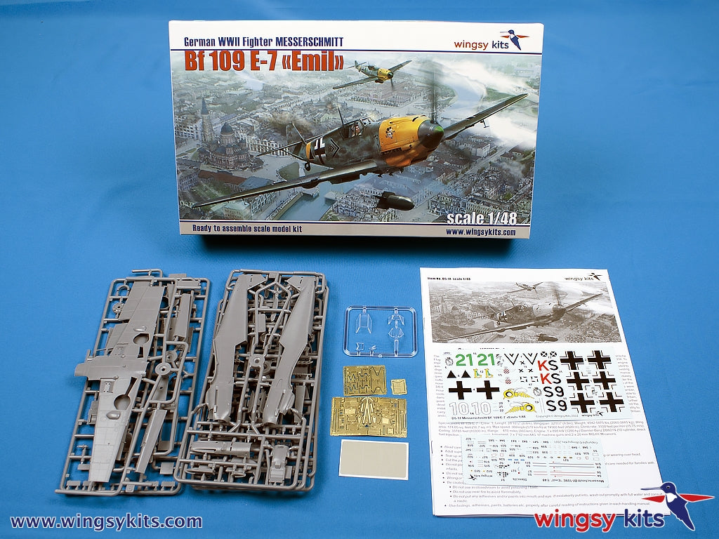Wingsy Kits D5-11 German WWII Fighter MESSERSCHMITT Bf 109 E-7 1/48 – zdjęcie 2