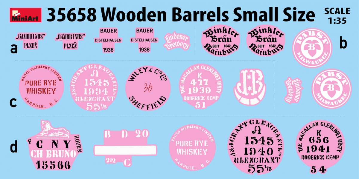 Mini Art 35658 Wooden Barrels Small Size 1/35