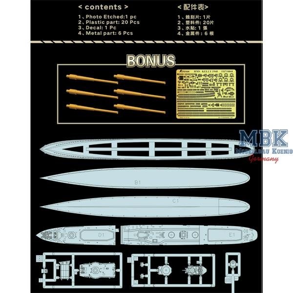 FlyHawk Model FH1119S HMS Kelly 1940 Deluxe Edition 1/700 – image 2