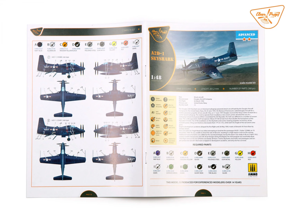 Clear Prop! CP4801 A2D-1 Skyshark ADVANCED KIT 1/48 – zdjęcie 7