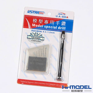 U-Star UA-90800A Pine Vise/Drill Bit Kit 0.3-1.2 mm (drill bit and drill set)
