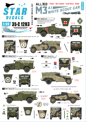 Star Decals 35-C1203 Allied M3A1 White Scout Car 1/35