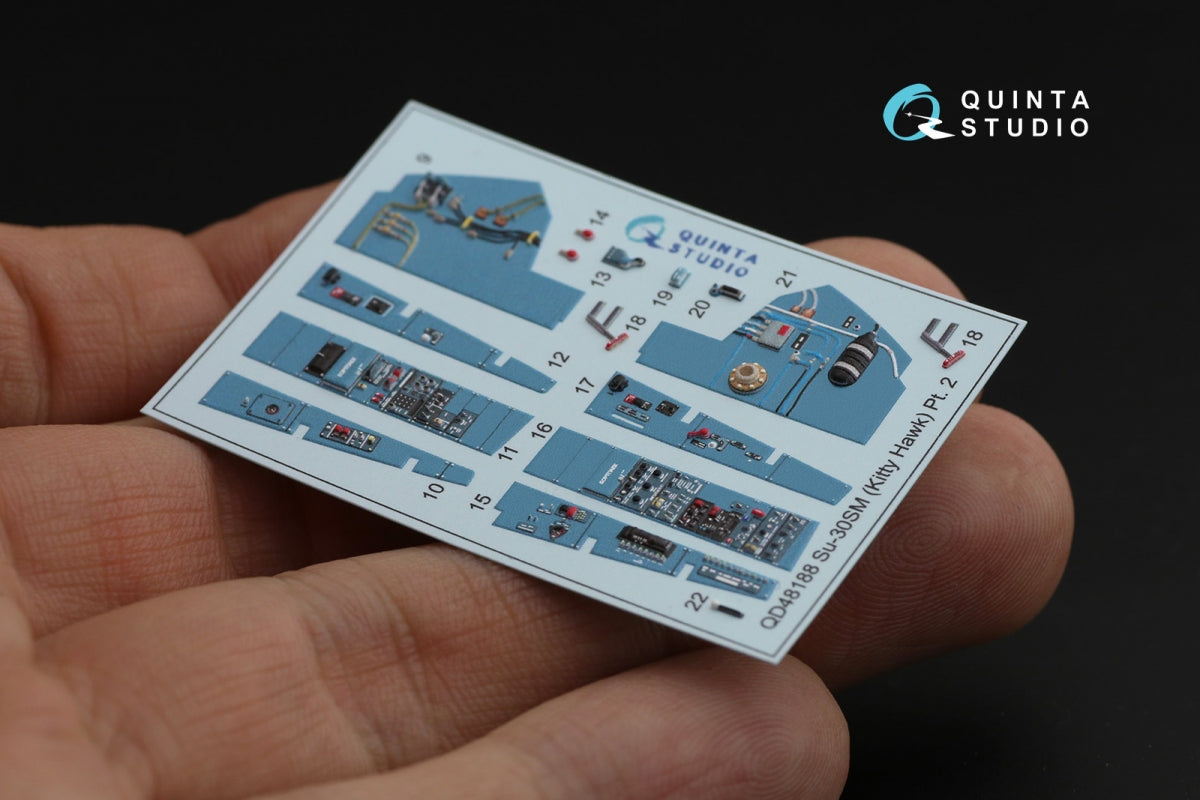 Quinta Studio QD48188 Su-30SM 3D-Printed colored Interior on decal paper (for KittyHawk kit) 1/48 – image 6