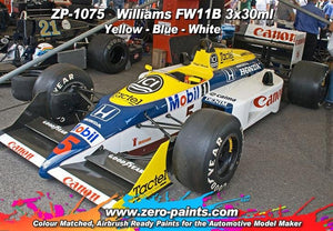 Zero Paints ZP-1075 Williams FW11B Blue/Yellow Paint Set 3x30ml – zdjęcie 2
