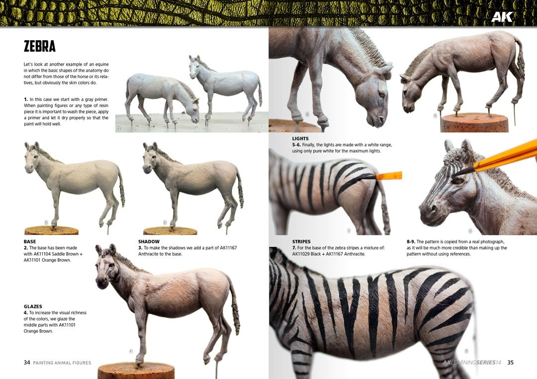 AK Interactive AK518 AK LEARNING 14: PAINTING ANIMAL FIGURES English – zdjęcie 7
