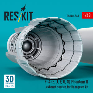 RESKIT RSU48-0563 F-4 (E, J, F, G, S) Phantom II exhaust nozzles for Hasegawa kit (3D Printed) 1/48