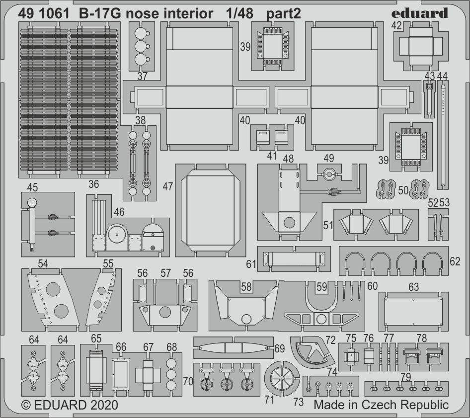 Eduard 491061 B-17G nose interior 1/48 HK MODELS – zdjęcie 2