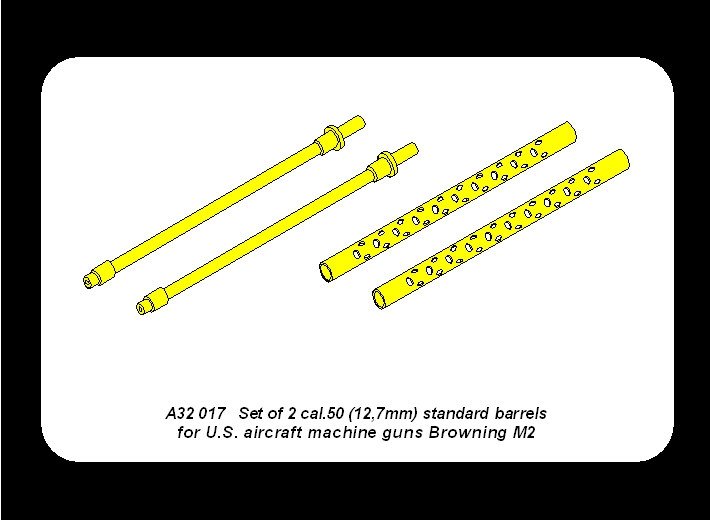 Aber A32017 Set of 2 cal .50 (12,7mm) standard barrels for US aircraft machine guns Browning M2 1/32 – zdjęcie 7