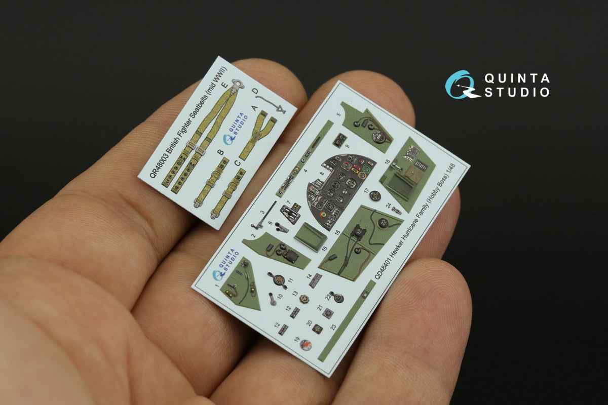 Quinta Studio QD48401 Hawker Hurricane family 3D-Printed &amp;amp; coloured Interior on decal paper (Hobby Boss) 1/48 – zdjęcie 3