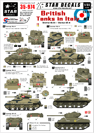 Star Decals 35-974 British Tanks in Italy #1 1/35